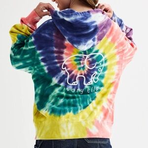 Ivory Ella Multicolor Tie-Dye Oversize Hoodie Good Condition Size XL